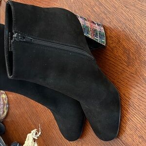Betsey Johnson Black Boots with Colorful Heel